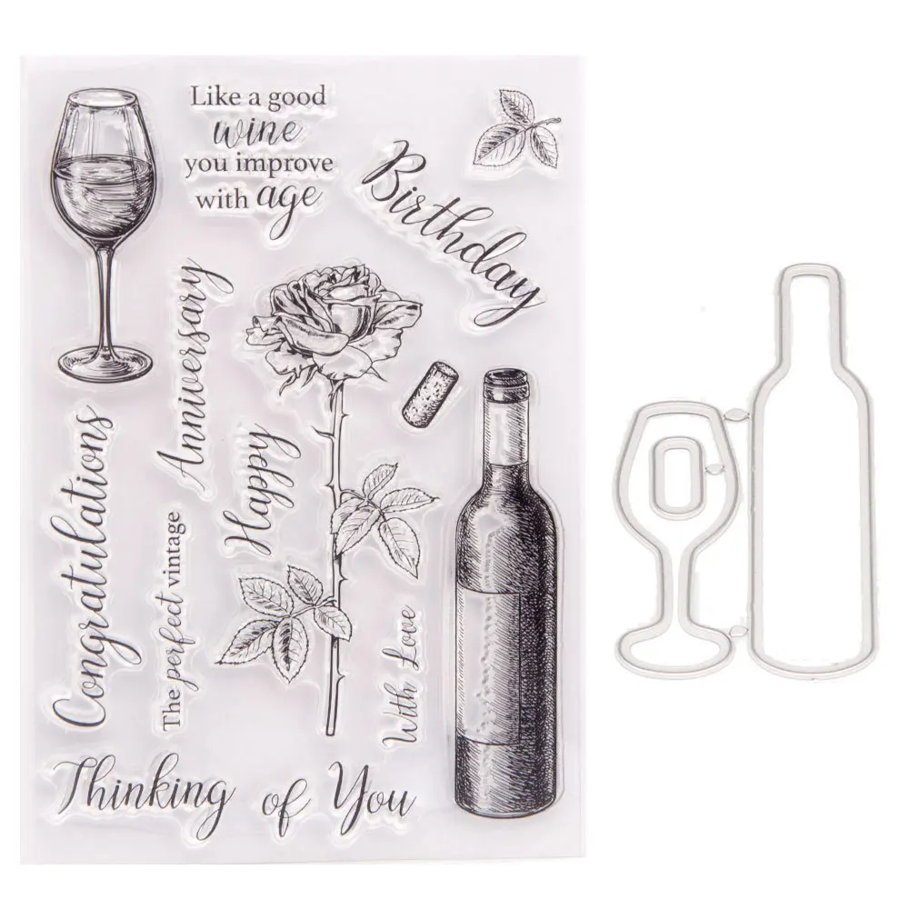 Very Beautiful Tableware/Wine Glass Rose Metal Cutting Molds Transparent Stamps and Dies for DIY Hand Scrapbook Seal Album Card
Very Beautiful Tableware/Wine Glass Rose Metal Cutting Molds Transparent Stamps and Dies for DIY Hand Scrapbook Seal Album Card