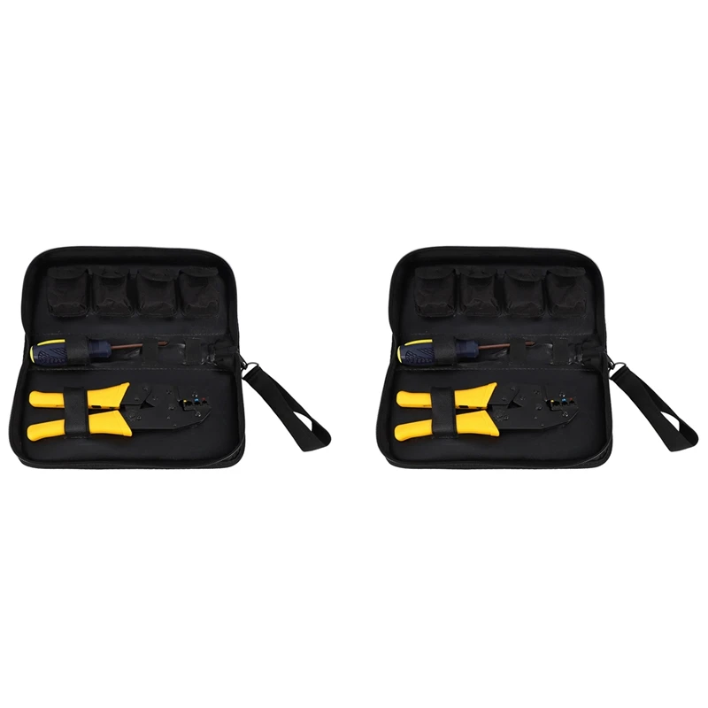 2X Wire Crimper Set Decrustation Engineering Ratchet Terminal Crimping Plier With Screwdriver 8 Spare Terminals
2X Wire Crimper Set Decrustation Engineering Ratchet Terminal Crimping Plier With Screwdriver 8 Spare Terminals