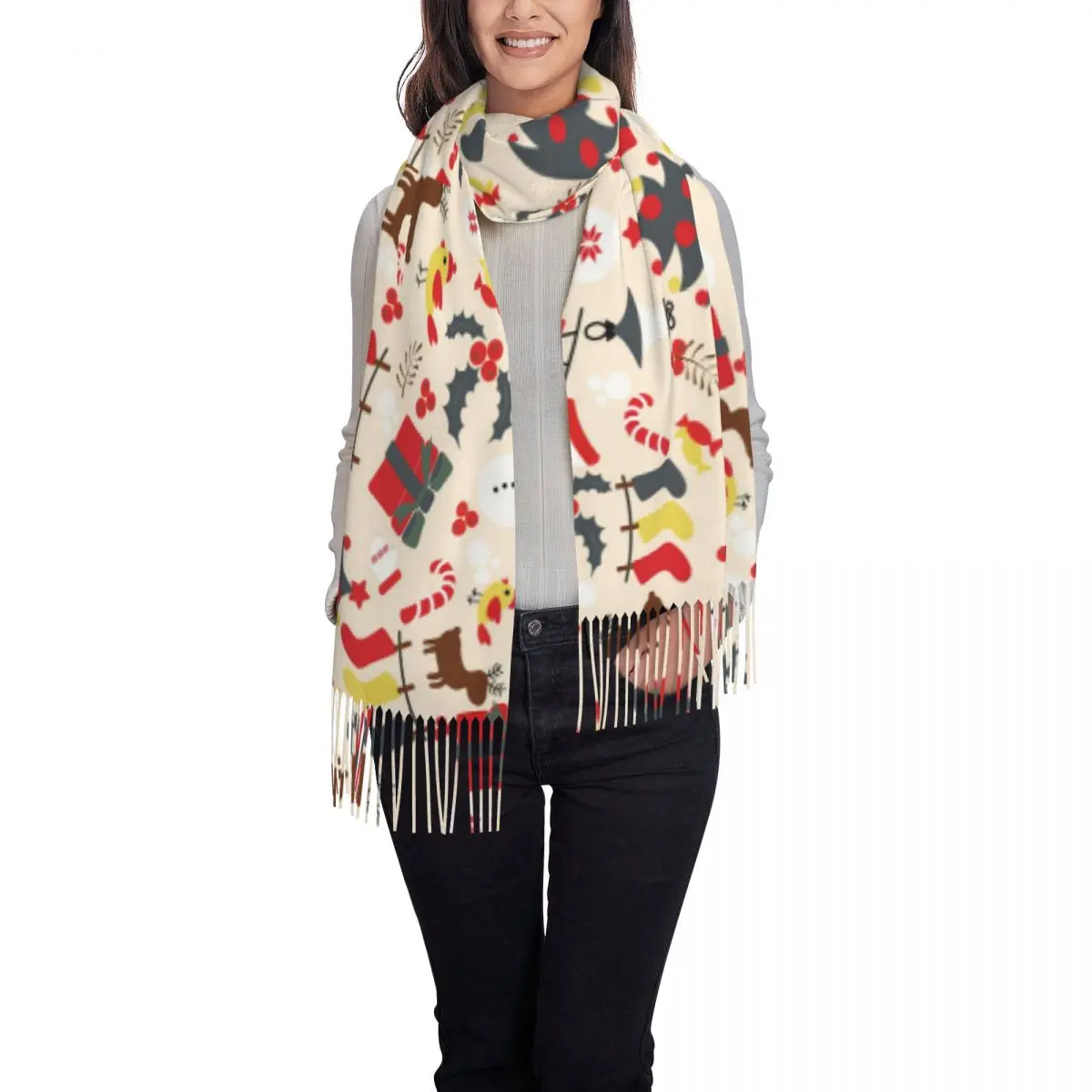 Christmas Traditional Pattern New Year Vector Soft Cozy Cashmere Scarf Woven Wrap Womans Warm Shawl
Christmas Traditional Pattern New Year Vector Soft Cozy Cashmere Scarf Woven Wrap Womans Warm Shawl
