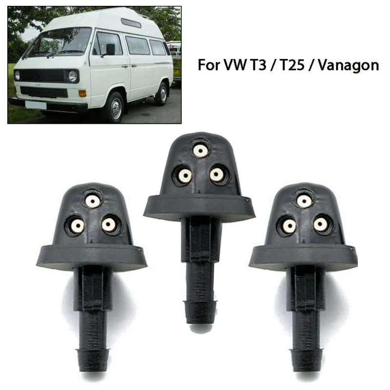 3Pcs Jet Nozzles Triple Washers For T25 T3 Vanagon Front Rear Windshield Washer Car Auto Replacement Parts
3Pcs Jet Nozzles Triple Washers For T25 T3 Vanagon Front Rear Windshield Washer Car Auto Replacement Parts