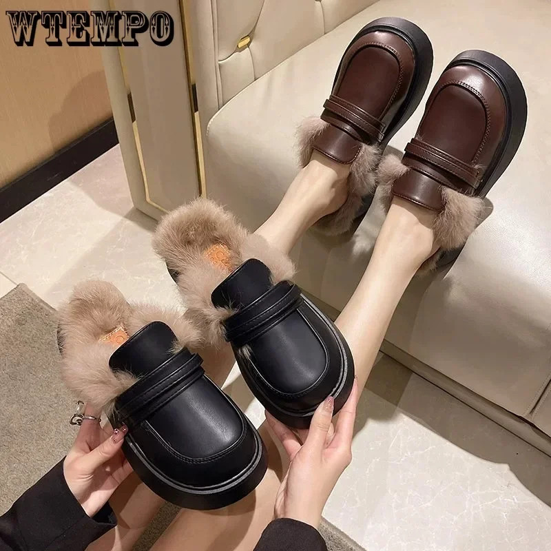 Мюли женские плюшевые, модные шлепанцы на плоской платформе, круглый носок, сланцы, уличная короткая обувь, Осень-зима
Мюли женские плюшевые, модные шлепанцы на плоской платформе, круглый носок, сланцы, уличная короткая обувь, Осень-зима