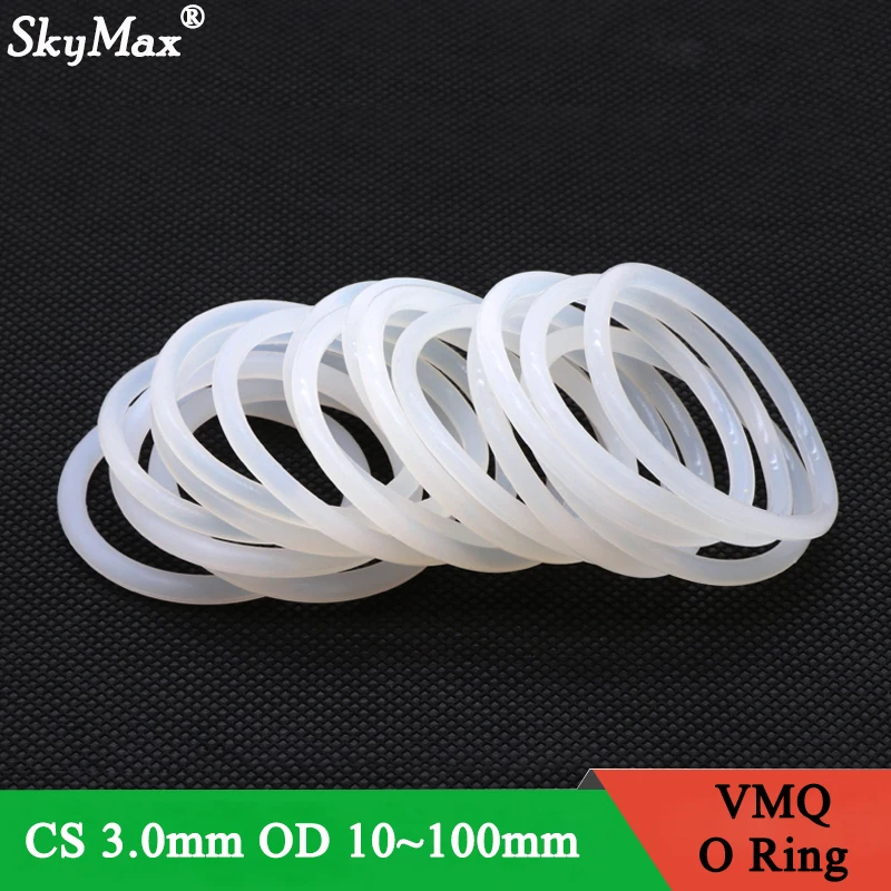 10Pcs VMQ O Ring Seal Gasket Thickness CS 3mm OD 10~100mm Silicone Rubber Insulated Waterproof Washer Round Shape White Nontoxi
10Pcs VMQ O Ring Seal Gasket Thickness CS 3mm OD 10~100mm Silicone Rubber Insulated Waterproof Washer Round Shape White Nontoxi