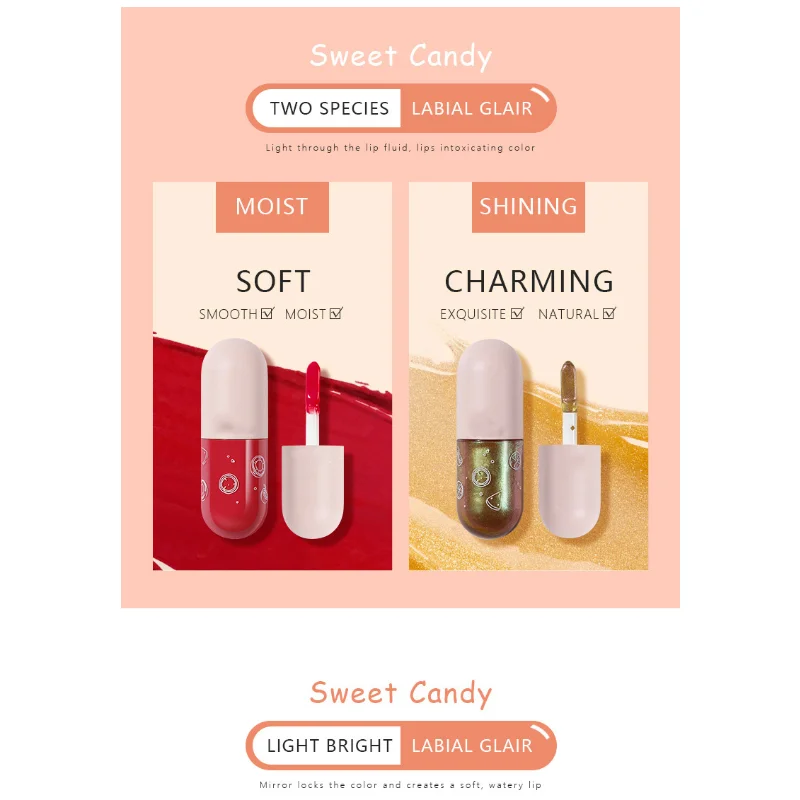 Non-stick cup not easy to lose color lip gloss mirror fine flash nourishing mini capsule lip glaze cute lip gloss lip care Dmg53
Non-stick cup not easy to lose color lip gloss mirror fine flash nourishing mini capsule lip glaze cute lip gloss lip care Dmg53