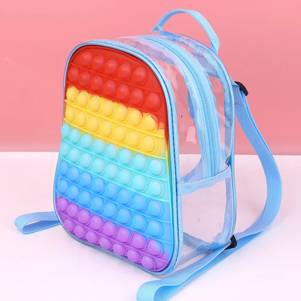Kawaii Transparent Bag Children POP Its Anti Stress Fidget Toys Kids Stress Relief Push Bubble Squishy Rainbow Backpack Child
Kawaii Transparent Bag Children POP Its Anti Stress Fidget Toys Kids Stress Relief Push Bubble Squishy Rainbow Backpack Child