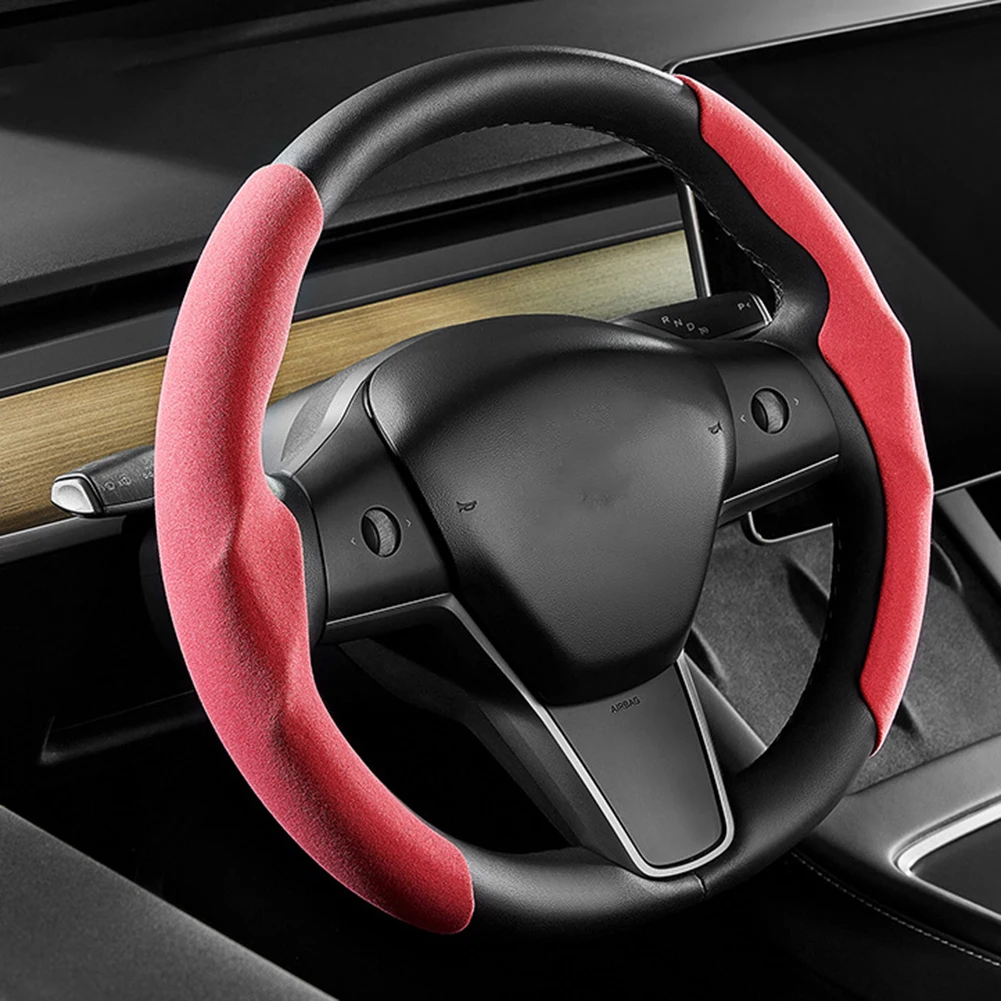2pcs Suede + ABS Fashionable Steering Wheel Covers For Tesla Model 3Y Colourful Suede Surface Car Interior Decoration Parts
2pcs Suede + ABS Fashionable Steering Wheel Covers For Tesla Model 3Y Colourful Suede Surface Car Interior Decoration Parts
