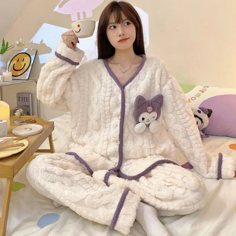 New Kawaii Sanrio Kuromi Linabell Plush Pajamas Home Clothing Suit Coral Velvet Winter Cute Cartoon Birthday Gift For Girlfriend
New Kawaii Sanrio Kuromi Linabell Plush Pajamas Home Clothing Suit Coral Velvet Winter Cute Cartoon Birthday Gift For Girlfriend