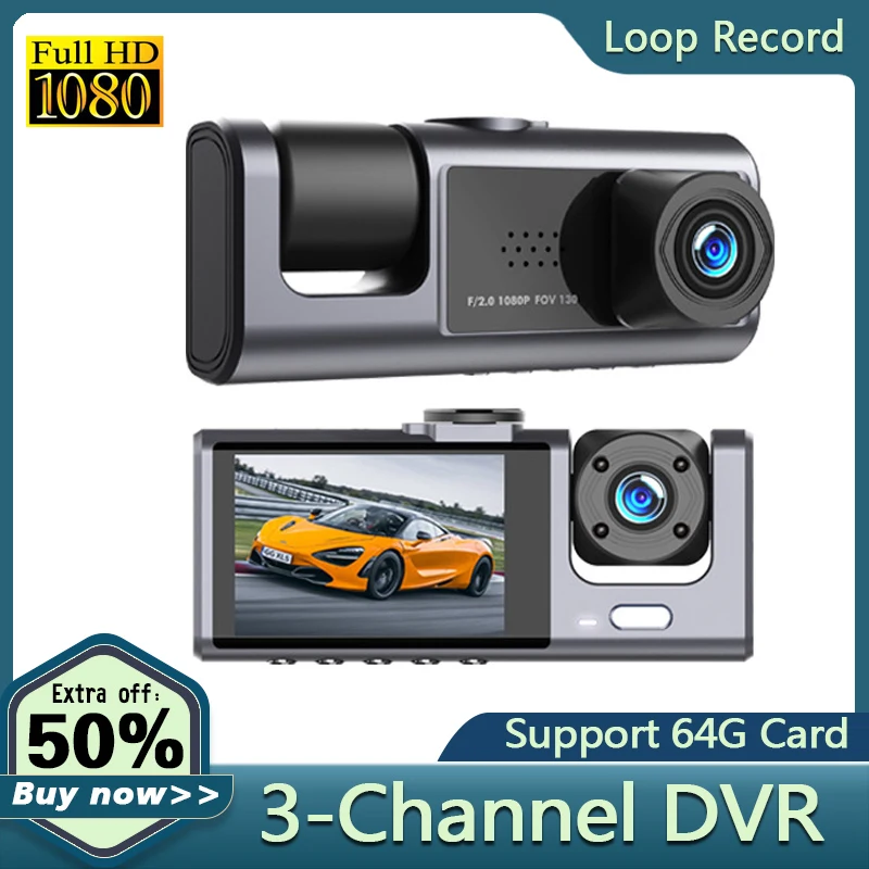 3 Camera Lens Car DVR 3-Channel Dash Cam HD 1080P Auto Camera Dual Lens Dashcam Video Recorder Black Box 24H Parking Monitoring
3 Camera Lens Car DVR 3-Channel Dash Cam HD 1080P Auto Camera Dual Lens Dashcam Video Recorder Black Box 24H Parking Monitoring