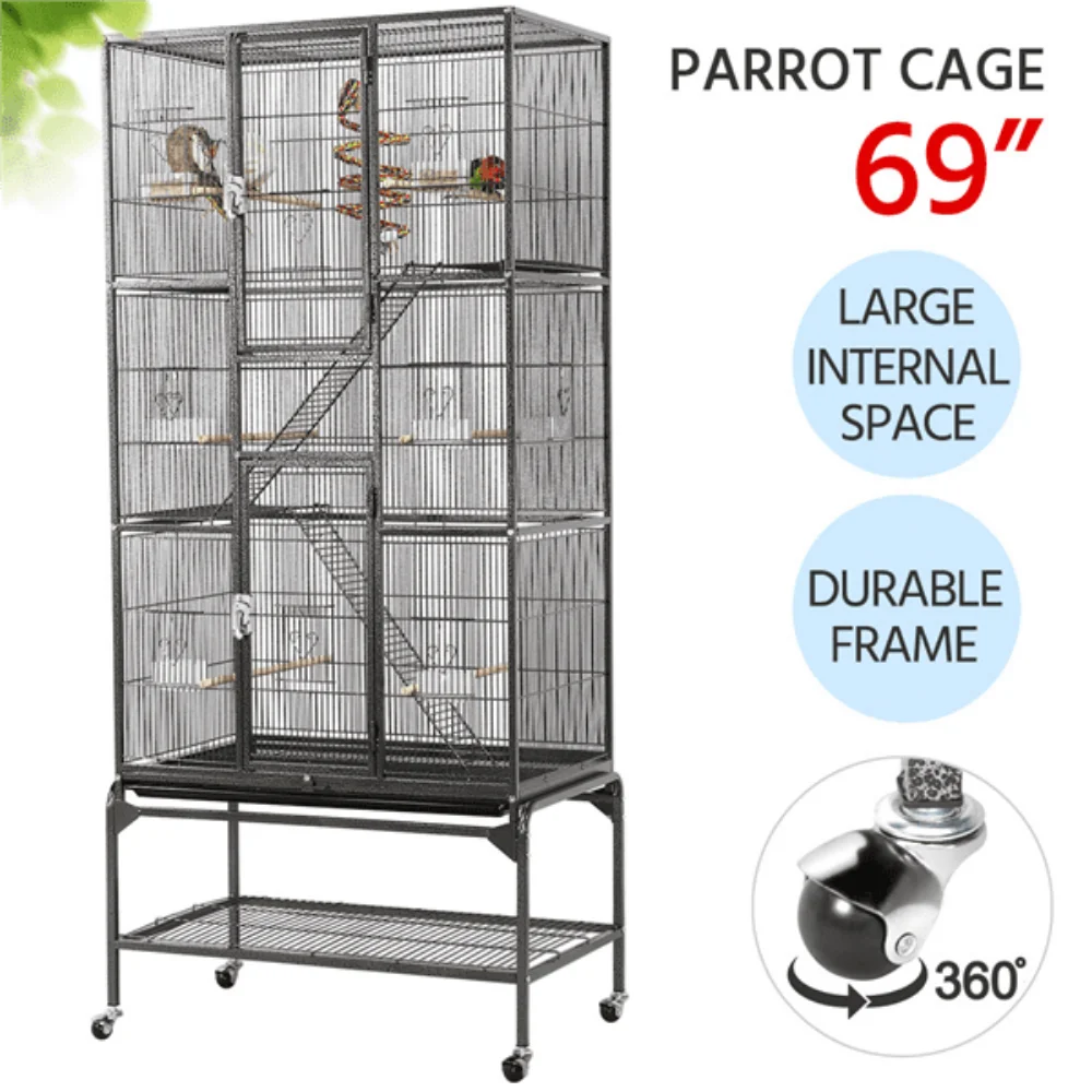 Extra Large Metal Rolling Pet or Bird Cage with Detachable Stand,Durable, Sturdy,Heavy-Duty,Safe,31.89 X 18.31 X 69.09 Inches
Extra Large Metal Rolling Pet or Bird Cage with Detachable Stand,Durable, Sturdy,Heavy-Duty,Safe,31.89 X 18.31 X 69.09 Inches