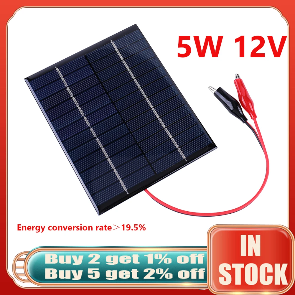 2023 Solar Panel 5W 12V Outdoor Waterproof Hike Camp Portable Cell Power Bank Battery Solar Charger for Mobile Phone Battery
2023 Solar Panel 5W 12V Outdoor Waterproof Hike Camp Portable Cell Power Bank Battery Solar Charger for Mobile Phone Battery