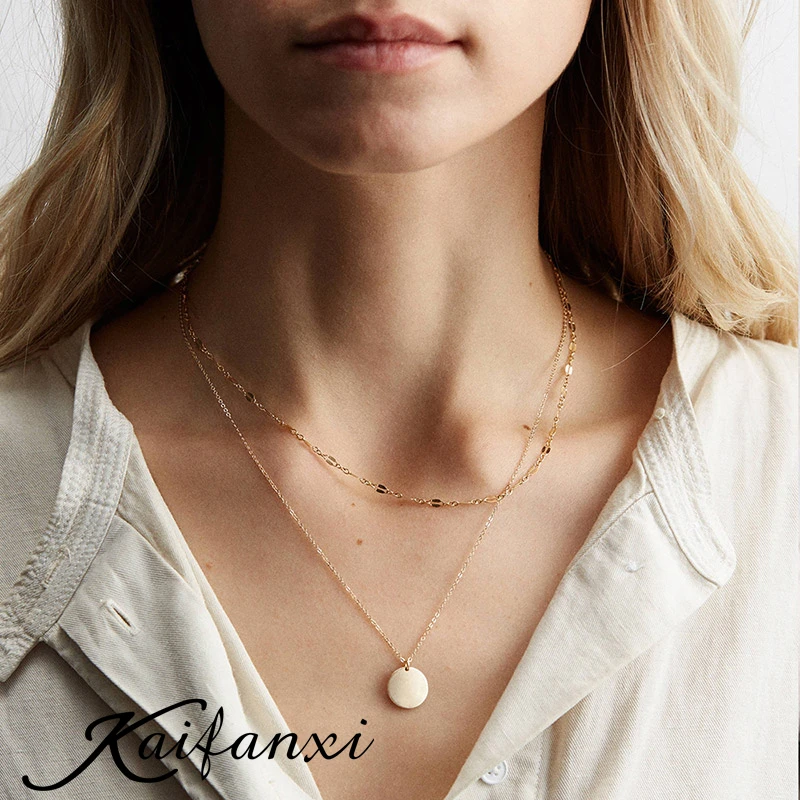 Kaifanxi gold stainless steel necklace women coin pendant choker necklace embellishment for women
Kaifanxi gold stainless steel necklace women coin pendant choker necklace embellishment for women