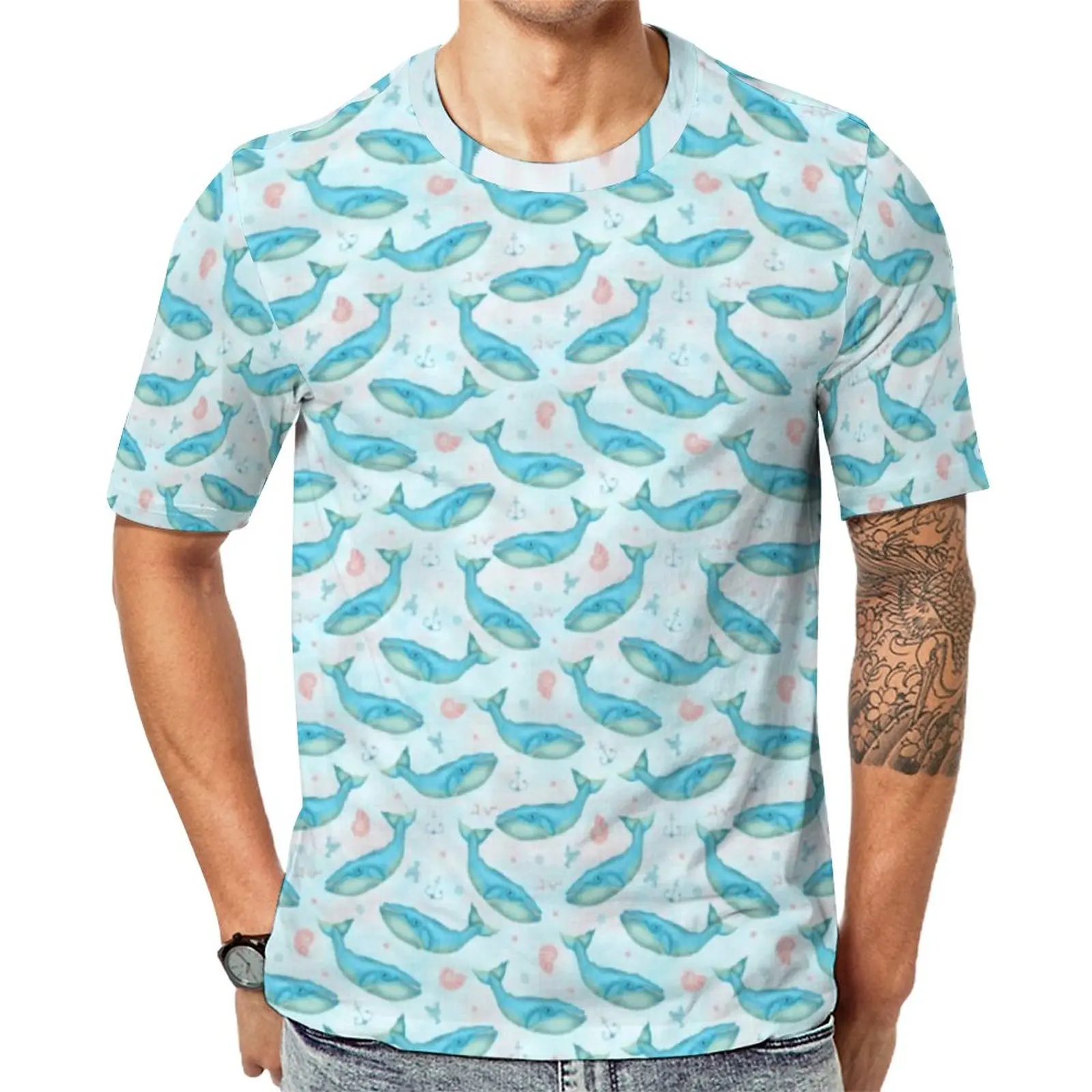 Nautical Ocean Beach T-Shirt Blue Whale Fun T Shirts Crewneck Vintage Tee Shirt Summer Men Graphic Top Tees Big Size
Nautical Ocean Beach T-Shirt Blue Whale Fun T Shirts Crewneck Vintage Tee Shirt Summer Men Graphic Top Tees Big Size