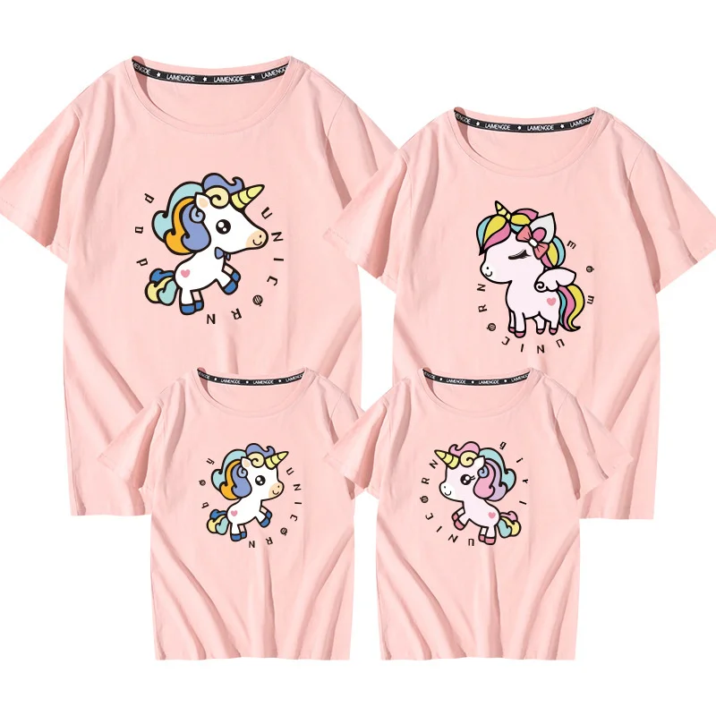 Mother Kids Pure Cotton T-shirt Print Unicorn Boys Girls Short Sleeve Summer O-neck Unicorn Tees Family Matching Clothes
Mother Kids Pure Cotton T-shirt Print Unicorn Boys Girls Short Sleeve Summer O-neck Unicorn Tees Family Matching Clothes