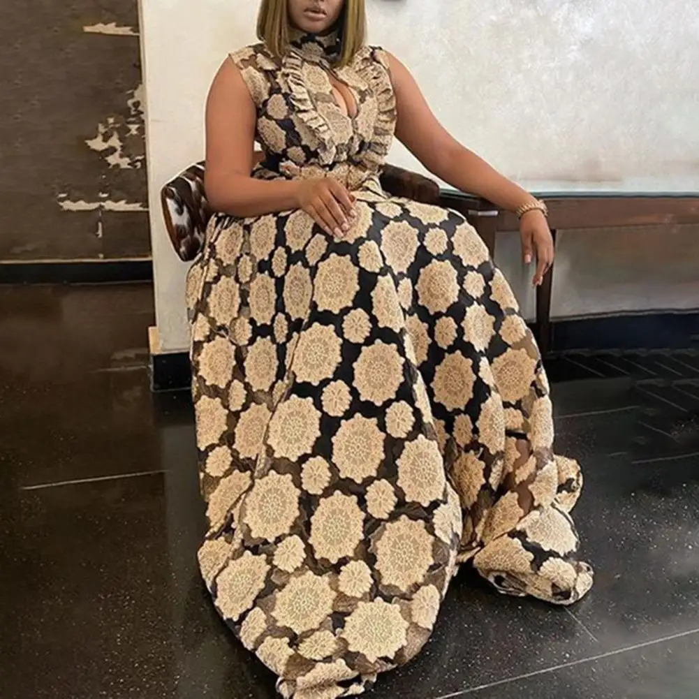 Стильное Африканское женское платье с принтом, тонкое сексуальное платье с воротником-стойкой, поясом и широким подолом
Стильное Африканское женское платье с принтом, тонкое сексуальное платье с воротником-стойкой, поясом и широким подолом