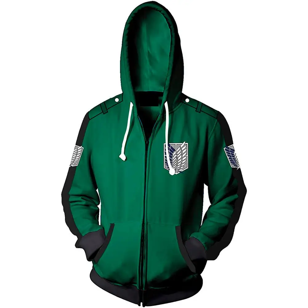 New Anime Attack On Titan Cosplay Costumes 3D Printed Zipper Hoodies Jacket Mikasa Ackerman Men Women Sweatshirts Coat
New Anime Attack On Titan Cosplay Costumes 3D Printed Zipper Hoodies Jacket Mikasa Ackerman Men Women Sweatshirts Coat