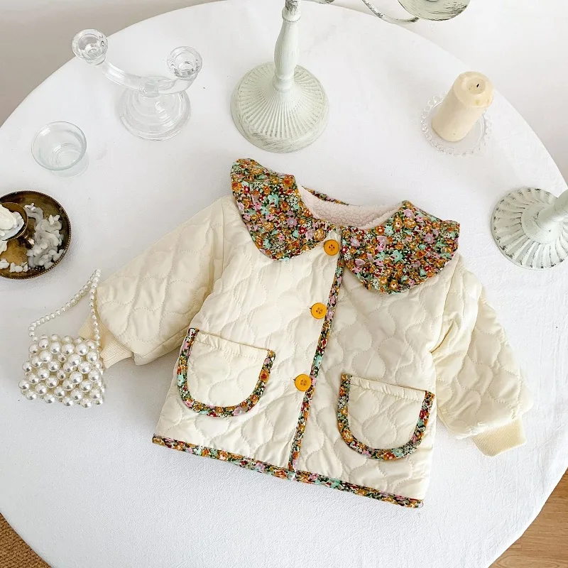 Princess Children Girl Winter Coat Floral Peter Pan Collar Lamb Wool Thincken Fleece Jacket Warm Cardigan Outwear Kids Clothes
Princess Children Girl Winter Coat Floral Peter Pan Collar Lamb Wool Thincken Fleece Jacket Warm Cardigan Outwear Kids Clothes