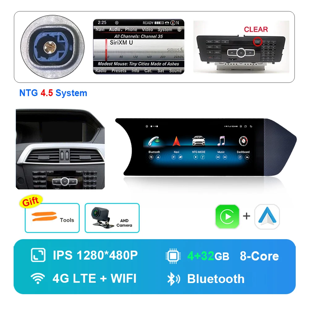 8,8-дюймовый для Mercedes Benz C Class W204 2011-2014 NTG 4,5 Система Android Автомобильный радиоприемник Видео Мультимедийный плеер 4G WiFi GPS BT 
8,8-дюймовый для Mercedes Benz C Class W204 2011-2014 NTG 4,5 Система Android Автомобильный радиоприемник Видео Мультимедийный плеер 4G WiFi GPS BT