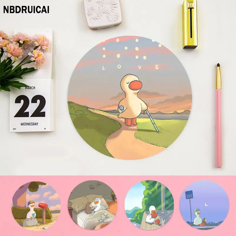 

Cute Duck Animation Anti-Slip Round Cabinet Gaming Laptop Computer Mat Office Notbook Mouse Pad Mouse Padmouse Desk Play Mats