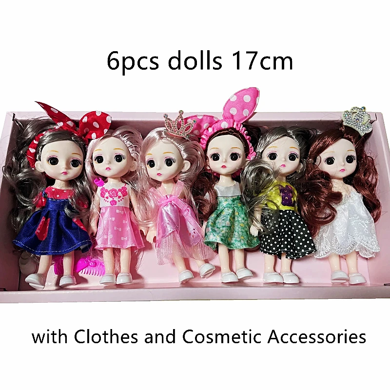 6Pcs/Set 17cm BJD SD Dolls Ball Jointed Soft Wig 3D Eyes Plastic Body Dolls With Fashion Clothes Shoes Toys for Girls Diy Gift
6Pcs/Set 17cm BJD SD Dolls Ball Jointed Soft Wig 3D Eyes Plastic Body Dolls With Fashion Clothes Shoes Toys for Girls Diy Gift