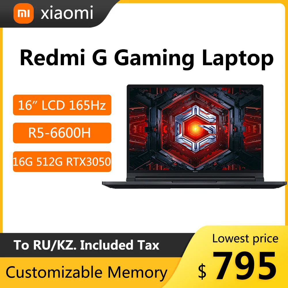 Xiaomi Redmi G 2022 Gaming Laptop 16 Inch 240Hz LCD Screen Netbook AMD Ryzen R5-6600H 16GB 512GB RTX3050 Graphics Computer
Xiaomi Redmi G 2022 Gaming Laptop 16 Inch 240Hz LCD Screen Netbook AMD Ryzen R5-6600H 16GB 512GB RTX3050 Graphics Computer