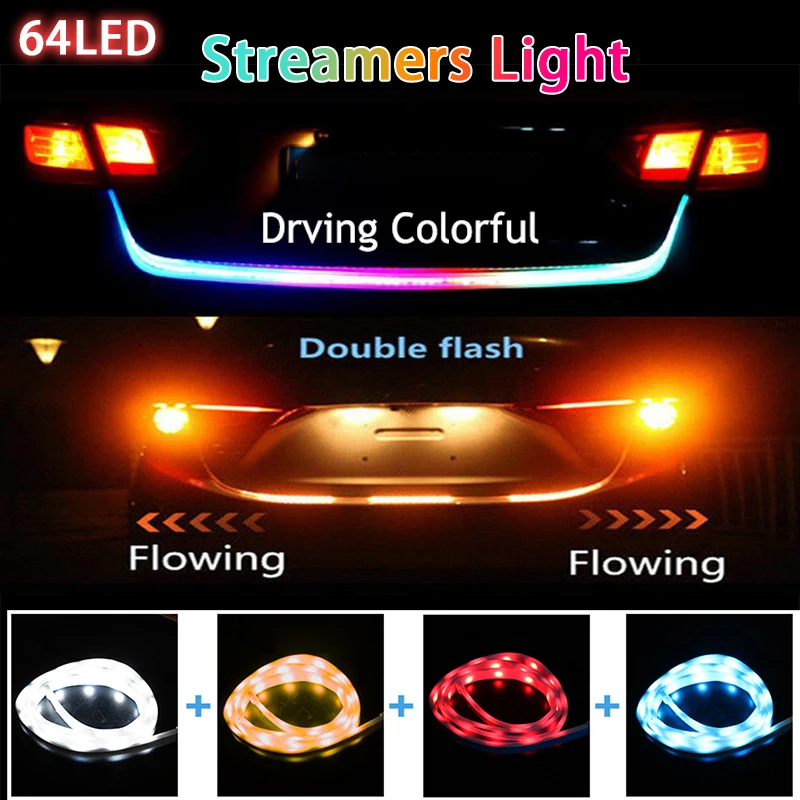 Car LED Trunk Tail Strip Light Rgb 120cm Dynamic Streamer Rear Reverse Flash Follow Warning Lights Turn Signal Brake Lamp 12v
Car LED Trunk Tail Strip Light Rgb 120cm Dynamic Streamer Rear Reverse Flash Follow Warning Lights Turn Signal Brake Lamp 12v