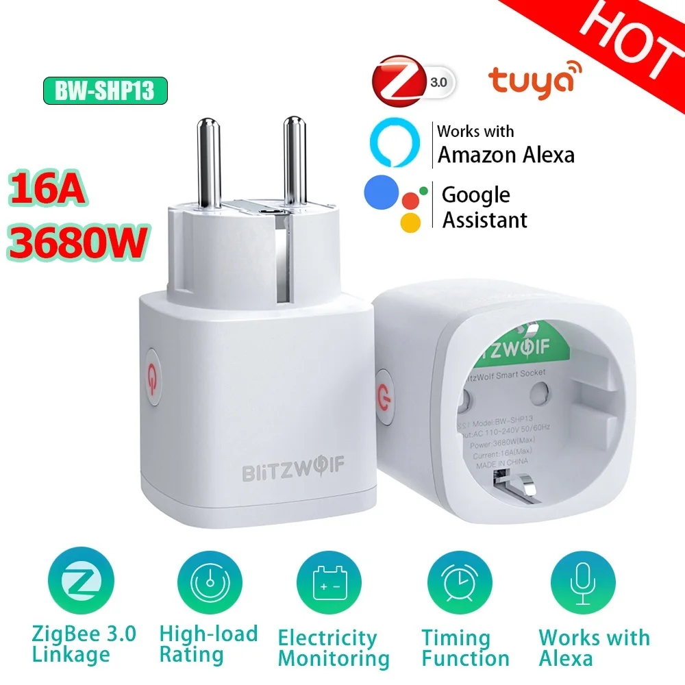BlitzWolf EU Plug Smart Socket Zigbee 3.0 Power Outlet Electricity Monitor Tuya Remote Control Timer work with Alexa Google Home
BlitzWolf EU Plug Smart Socket Zigbee 3.0 Power Outlet Electricity Monitor Tuya Remote Control Timer work with Alexa Google Home