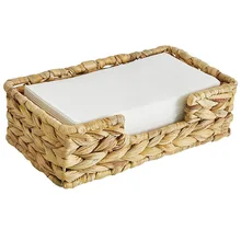 Water Hyacinth Napkin Holder Wicker Baskets Rustic Wicker Paper Hand Towels Storage Tray Woven Napkin Holder Tray for Kitchen