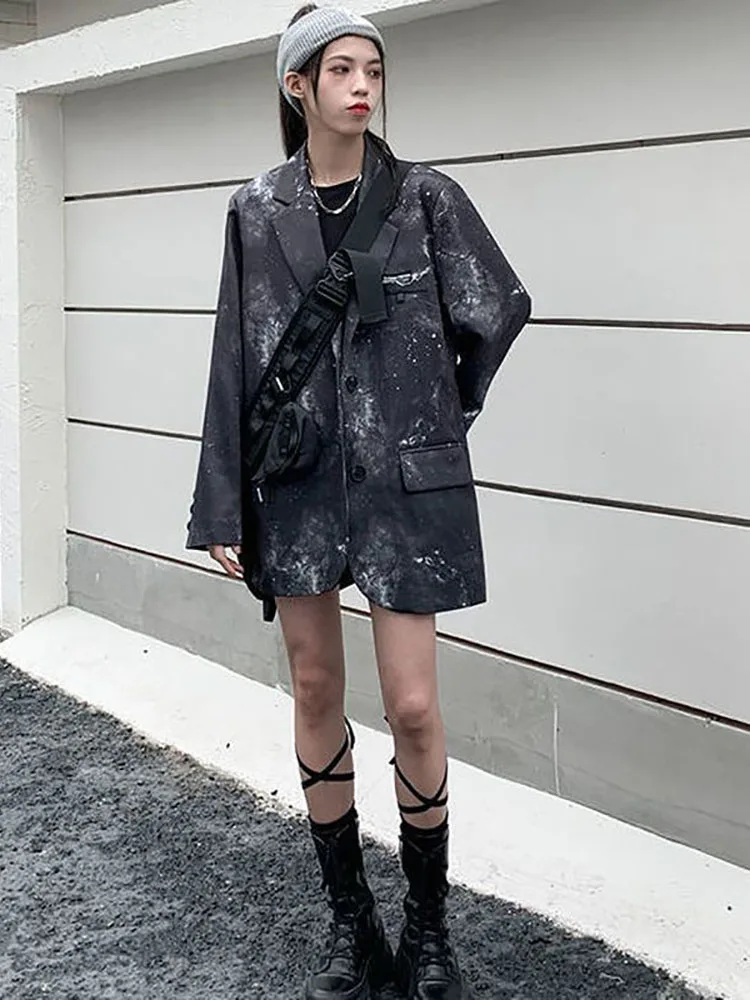 Starry sky tie-dye blazers 2021 women's spring autumn new casual outerwear suit jacket handsome slim all-match streetwear coat
Starry sky tie-dye blazers 2021 women's spring autumn new casual outerwear suit jacket handsome slim all-match streetwear coat