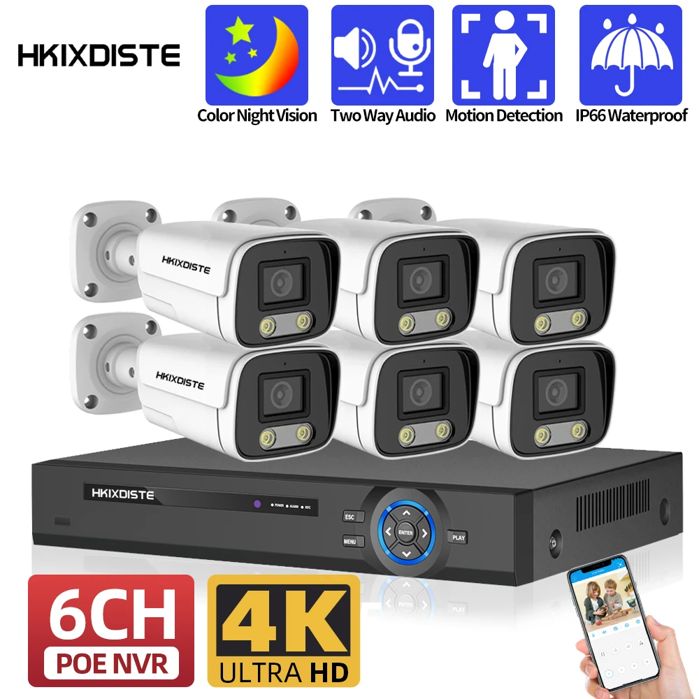 Система видеонаблюдения H.265 + 6CH 4CH 8MP POE, комплект уличных водонепроницаемых IP-камер 2/4/6x4K HD для дома и системы видеонаблюдения, сетевой видеорегистратор
Система видеонаблюдения H.265 + 6CH 4CH 8MP POE, комплект уличных водонепроницаемых IP-камер 2/4/6x4K HD для дома и системы видеонаблюдения, сетевой видеорегистратор