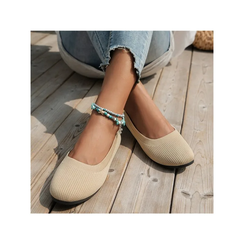 Новинка, женские вязаные балетки на плоской подошве, легкие дышащие однотонные слипоны, повседневные прогулочные туфли, лоферы размера плюс 43
Новинка, женские вязаные балетки на плоской подошве, легкие дышащие однотонные слипоны, повседневные прогулочные туфли, лоферы размера плюс 43