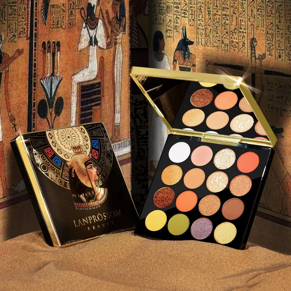 16-color Cleopatra eye shadow tray 3D printing Egyptian wind eye shadow pearlescent matte powder makeup
16-color Cleopatra eye shadow tray 3D printing Egyptian wind eye shadow pearlescent matte powder makeup