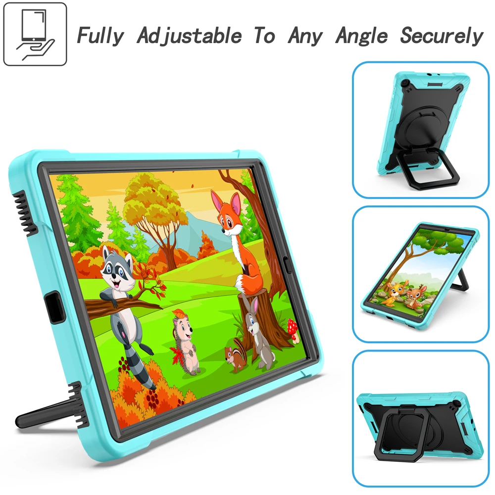 Shockproof Rotating Stand Tablet Case for Samsung Galaxy TabA Tab A 10.1 2019 T510 T515 Silicone PC Cover with Shoulder Strap
Shockproof Rotating Stand Tablet Case for Samsung Galaxy TabA Tab A 10.1 2019 T510 T515 Silicone PC Cover with Shoulder Strap