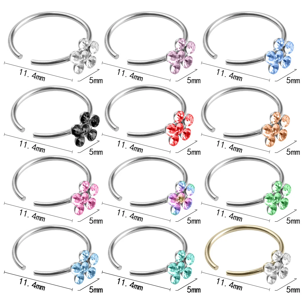 1pcs Stainless Steel Nose Ring Zircon Nose Clip For Women And Men Various Color Plum Blossom Cartilage Earrings Piercing Jewelry
1pcs Stainless Steel Nose Ring Zircon Nose Clip For Women And Men Various Color Plum Blossom Cartilage Earrings Piercing Jewelry