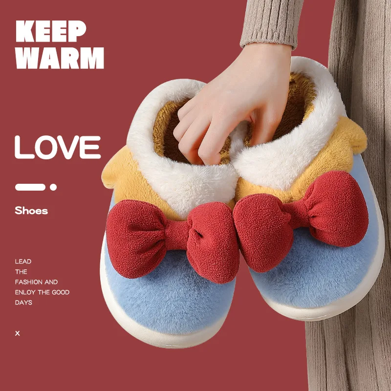 Bow-knot Women Home Slippers Winter Warm Thick Furry Heel Soft Non-Slip Sole Plush Cotton Indoor Slides Outdoor Ladies Shoes
Bow-knot Women Home Slippers Winter Warm Thick Furry Heel Soft Non-Slip Sole Plush Cotton Indoor Slides Outdoor Ladies Shoes