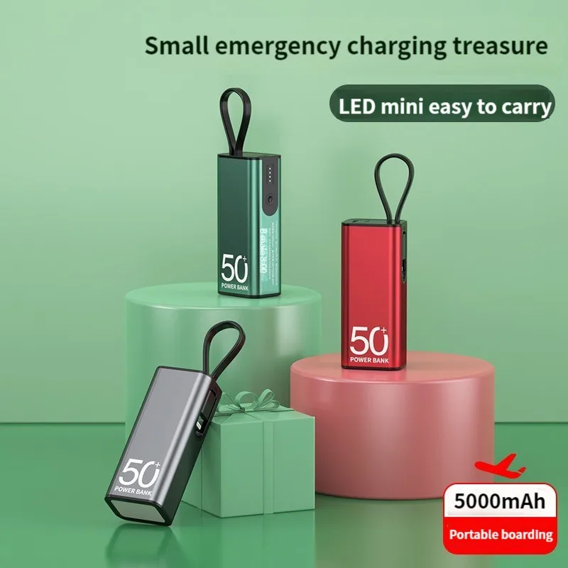 

Power Bank 5000mAh Mini Portable Charger PowerBank For iPhone13 14 Xiaomi Emergency Mobile Portable Powerbank External Battery
