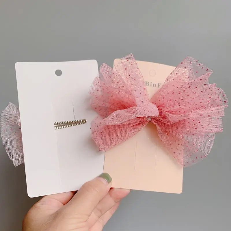 New children's headgear glitter net with crystal bow girls press clip
New children's headgear glitter net with crystal bow girls press clip