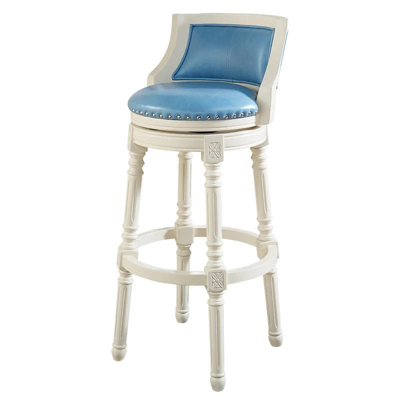 High demand import products Modern blue leather breakfast wooden high back bar stool
High demand import products Modern blue leather breakfast wooden high back bar stool
