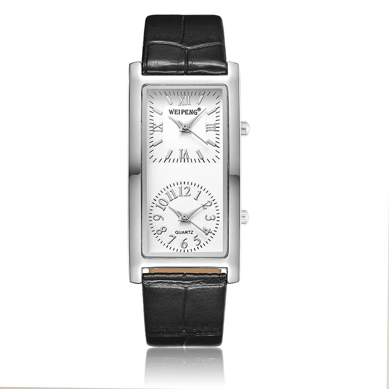 

Ladies Watch Double Dial Time Zone Leather Strap Relogio Feminino Womens Fashion Elegant Wristwatch Quartz Clock Couple Watches