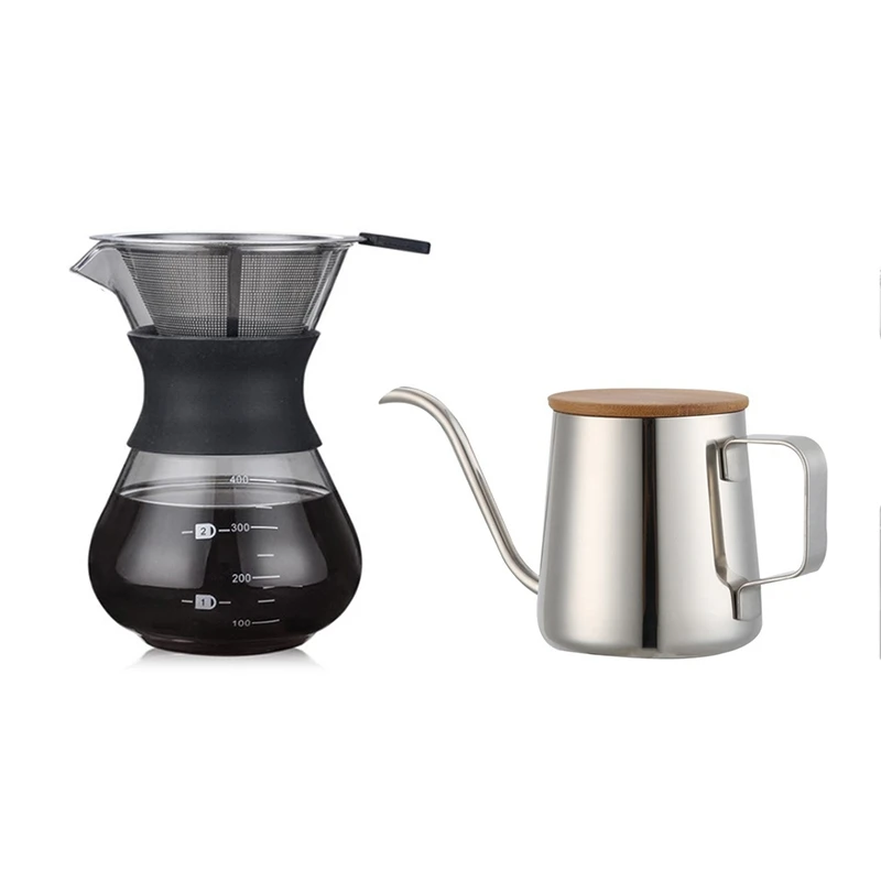 1Pcs 200ML Coffee Glass Percolators Stainless Steel & 1Pcs 350Ml Long Narrow Spout Coffee Pot Gooseneck Kettle
1Pcs 200ML Coffee Glass Percolators Stainless Steel & 1Pcs 350Ml Long Narrow Spout Coffee Pot Gooseneck Kettle