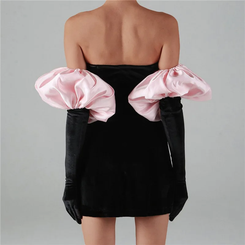 Women's Dresses Fashionable Puff Sleeve Sexy Strapless Wrap Chest Hip Elastic Bodycon Dress Clouds Gloves French Evening-dress
Women's Dresses Fashionable Puff Sleeve Sexy Strapless Wrap Chest Hip Elastic Bodycon Dress Clouds Gloves French Evening-dress