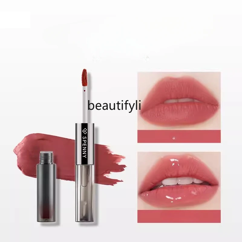 

Double-Headed Lip Lacquer Full Lips Not Easy to Fade No Stain on Cup Lipstick White