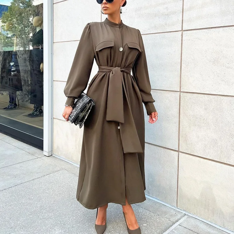 2022 Autumn Winter Elegant Women Long Shirt Dress Office Lady Full Sleeve Single Breasted With Belt Maxi Dress Outwear
2022 Autumn Winter Elegant Women Long Shirt Dress Office Lady Full Sleeve Single Breasted With Belt Maxi Dress Outwear
