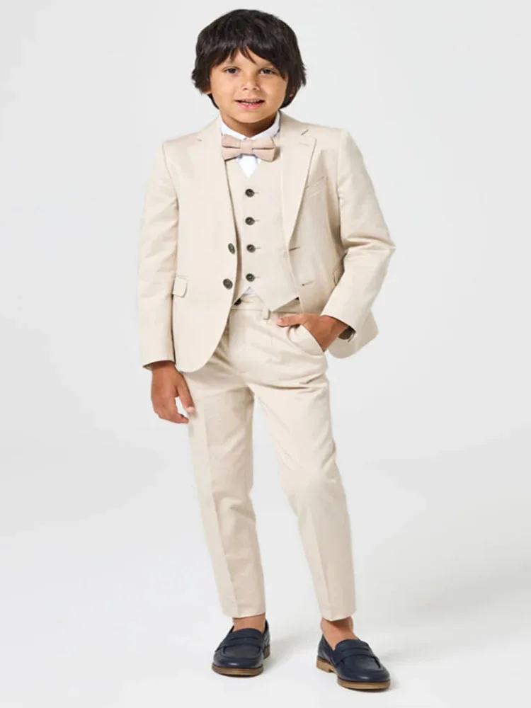 Sand Cotton Trendy Men Wedding Suit 3 Piece Business Formal Kids Blazer Tank Pant Set 2-16 Years Evening Dress
Sand Cotton Trendy Men Wedding Suit 3 Piece Business Formal Kids Blazer Tank Pant Set 2-16 Years Evening Dress