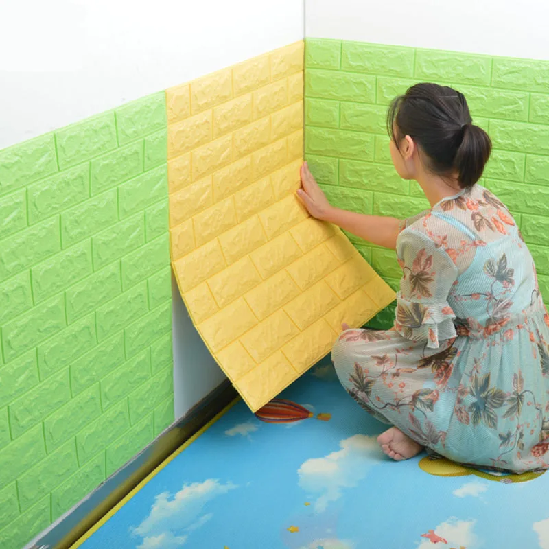 

70*38 см пена 3D DIY Настенный декор кирпичная стена наклейки безопасные обои Гостиная дети спальня декоративная наклейка