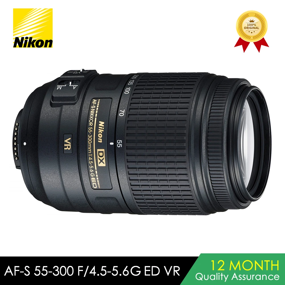 

Original Nikon AF-S DX NIKKOR 55-300mm F/4.5-5.6G ED VR Vibration Reduction Zoom Lens with Auto Focus for Nikon DSLR Cameras