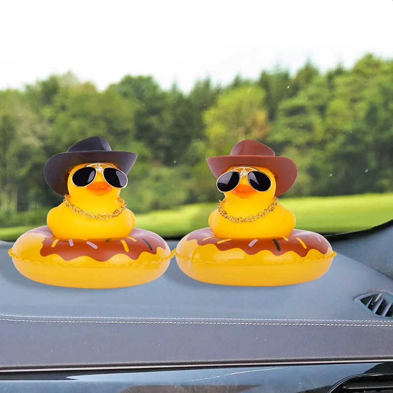 2Pcs Car Duck Car Rubber Dashboard Decorations Ornament Yellow Duck with Mini Swim Ring Sun Cowboy Hat Necklace for Auto Office
2Pcs Car Duck Car Rubber Dashboard Decorations Ornament Yellow Duck with Mini Swim Ring Sun Cowboy Hat Necklace for Auto Office