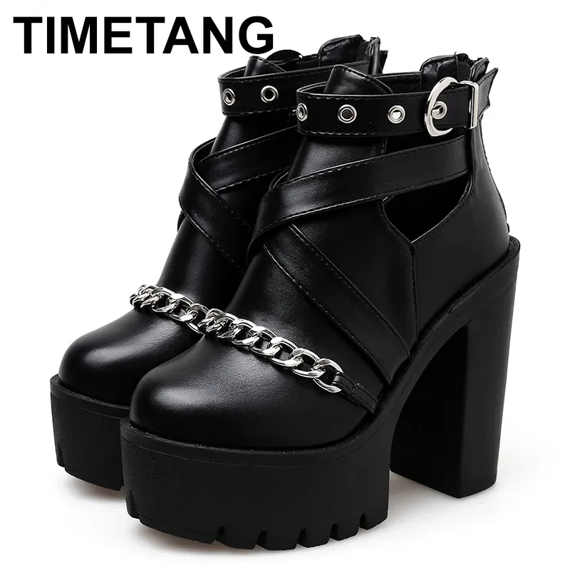 2023 sexy High heels Fashion Ankle Boots For Women High Heels Casual Cut-outs Buckle Round Toe Chain Thick Heels Platform Shoes
2023 sexy High heels Fashion Ankle Boots For Women High Heels Casual Cut-outs Buckle Round Toe Chain Thick Heels Platform Shoes