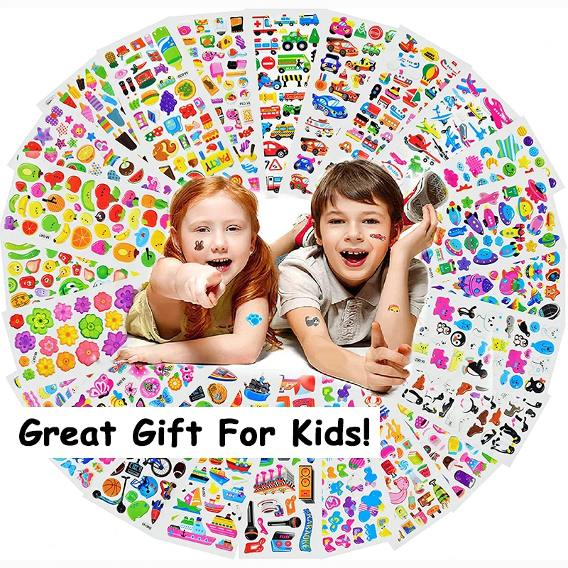 Kids Stickers 40 20 Different Sheets 3D Puffy Bulk Stickers for Girl Boy Birthday Gift Scrapbooking Teachers Animals Cartoon
Kids Stickers 40 20 Different Sheets 3D Puffy Bulk Stickers for Girl Boy Birthday Gift Scrapbooking Teachers Animals Cartoon