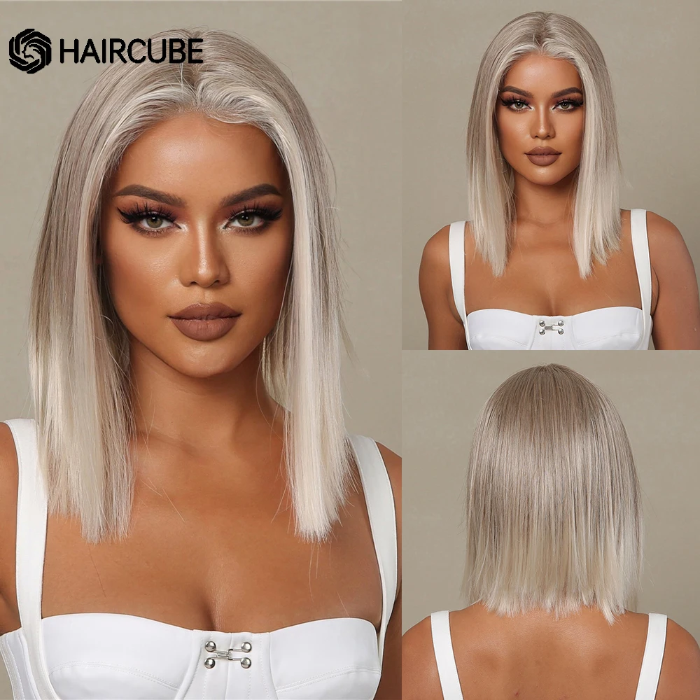 HAIRCUBE Light Blonde Platinum Lace Front Synthetic Wigs Short Straight Bobo Wigs for Black Women Cosplay Heat Resistant Wigs
HAIRCUBE Light Blonde Platinum Lace Front Synthetic Wigs Short Straight Bobo Wigs for Black Women Cosplay Heat Resistant Wigs