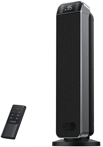 Heater 24-inch with Remote,3 Modes, 12H Timer, 70° Oscillation, Tip-Over and Overheat Protection, Ceramic Heater for Bedroom, O
Heater 24-inch with Remote,3 Modes, 12H Timer, 70° Oscillation, Tip-Over and Overheat Protection, Ceramic Heater for Bedroom, O