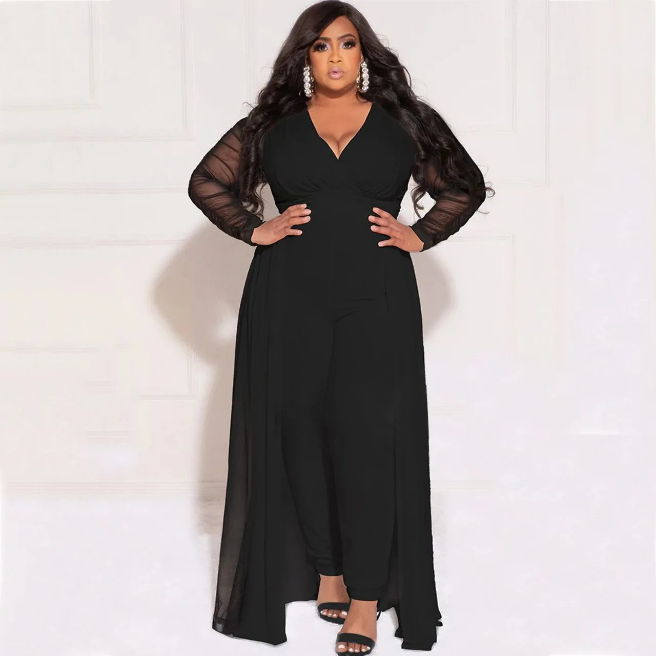 2022 Fashion Two Pieces Set Sexy Plus Size Women Solid V-neck Long Top And Long Pants Summer Outfits
2022 Fashion Two Pieces Set Sexy Plus Size Women Solid V-neck Long Top And Long Pants Summer Outfits